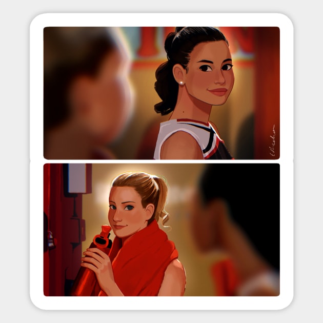 Santana and Brittany Sticker by curiousquirrel